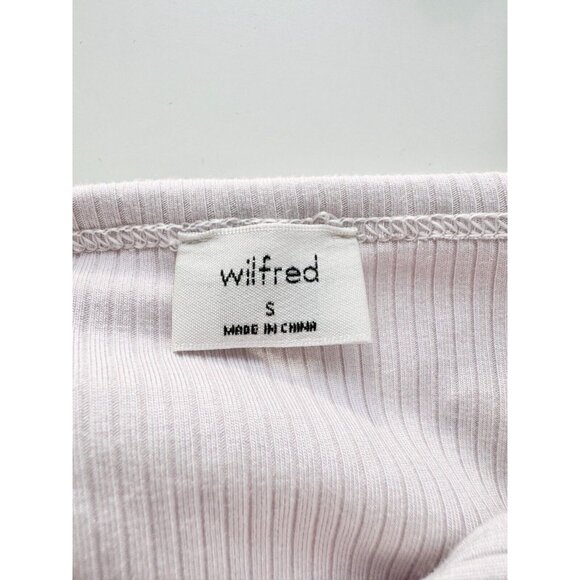 Aritzia WILFRED Bay Pale Lilac Ribbed Twist Front Cropped Tank Top, Size S - Picture 4 of 10